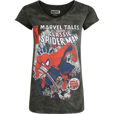 Spider-Man T-shirt - Classic Spider-Man - S tot 3XL - voor Vrouwen - donkergrijs