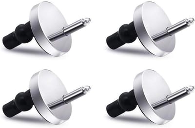 Allecta - Wc-bril bevestigingsset voor vloermontage, 4 stuks, roestvrij staal, zwart, universeel inzetbaar, 50 mm, 14-16 mm gat.