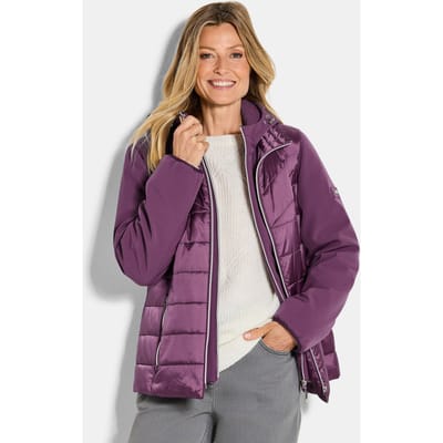 Gewatteerd jack met mouwen van softshell - bessen - Gr. 19 van Goldner Fashion
