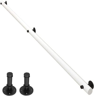 Trapleuning Massief Hout - Steun Reling - Veiligheid Trap - Antislip Grip - Tot 600 cm - Wit