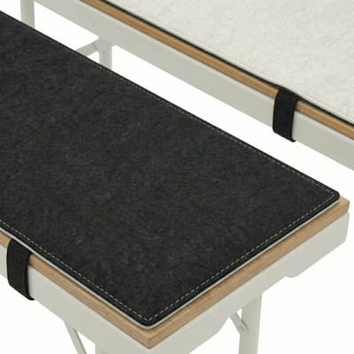 DuneDesign Set van 2 Vilten Bierbank Kussens 220x25cm - Omkeerbaar Tweekleurig - Opvouwbaar Zitkussen 8mm Dik - Zitbekleding Buiten Tuin Feest Oktoberfest Terras