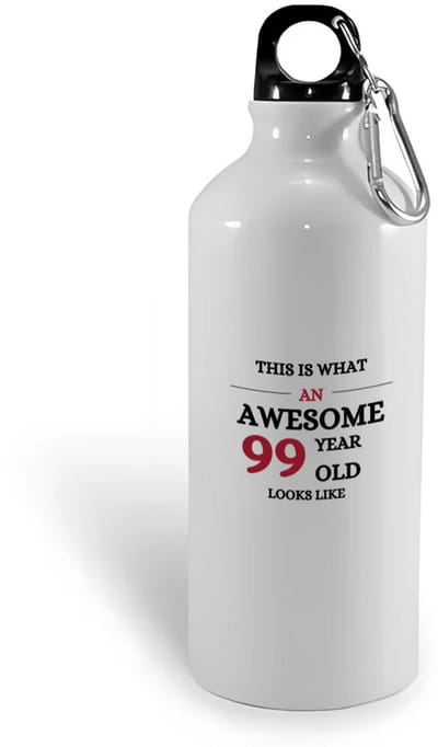 Hacebo® - This is what an awesome 99 year old looks like waterfles - Hoera 99 jaar - iemand die 99 jaar is geworden - de jarige - verjaardagscadeau - kado - geschenk - gift - leuke verjaardagscadeau - felicitatie - water fles - 400ML