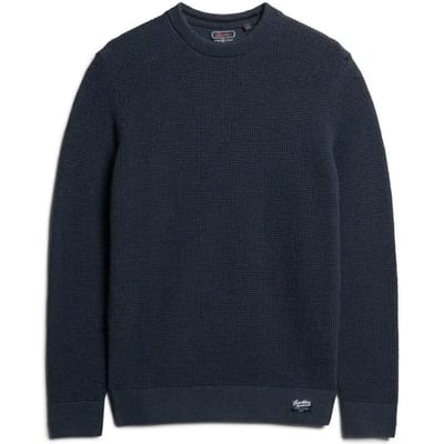 Superdry - Gebreide trui met ronde hals en textuur - Heren - Sweaters
