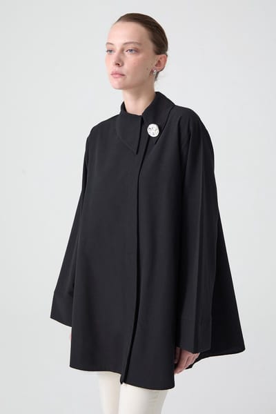 Touché Privé - Asymmetrische poplin blouse - Zwart - Dames