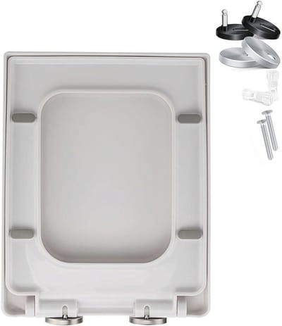 Vierkante WC-bril - Toiletzitting Deksel - Badkamer Vernieuwen - Softclose & Snelsluiting - 36 x 45 cm - Wit