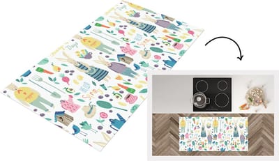 Keukenloper - Loper keuken - Patronen - Konijn - Lente - Tuin - 120x60 cm - Keukenloper vinyl