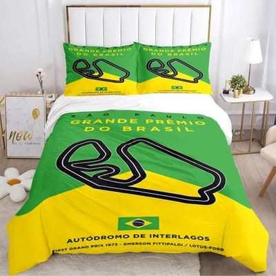 Luxe Nieuw 3D Print F1 Internationale Baan Dekbedovertrek Dekbed Beddengoedset Zachte Dekbedovertrek en Kussensloop Eenpersoons/Tweepersoons/Queen AU Single 140x210cm