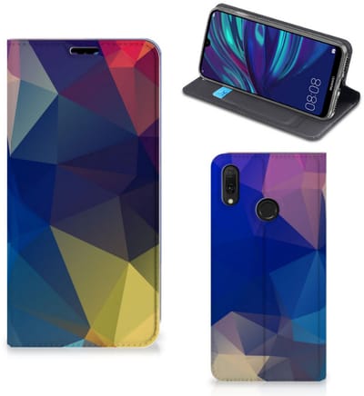 Huawei Y7 hoesje Y7 Pro (2019) Stand Case Polygon Dark