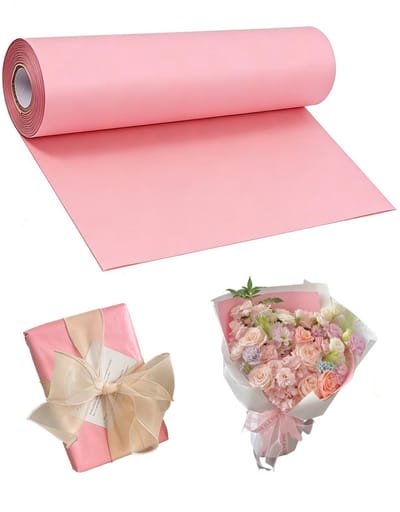 Dailygoods- Cadeaupapier Natuurlijk Gerecycled - Breedte 30 cm - Verpakking voor Verjaardagen - Kunsthandwerk - Roze - 5 meter Lengte - Inpakpapier