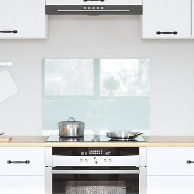 vidaXL - Keuken - Spatscherm - Wit - 70 - x - 50 - cm - gehard - glas