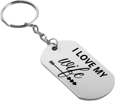 Akyol - i love my wife sleutelhanger - Familie - echtgenote - cadeau - 54 x 29mm