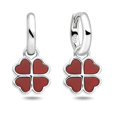 Juwelier Zwartevalk zilveren (gerhodineerd) klaver oorbellen - 22.288
