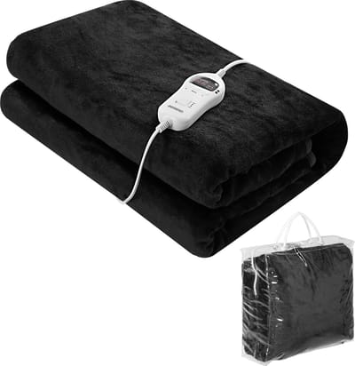 Elektrische deken - Bovendeken - Warmtedeken - Knuffeldeken - Antraciet - Groot - 180 x 130cm - Wasbaar - Relatiegeschenk - Kerstgeschenk