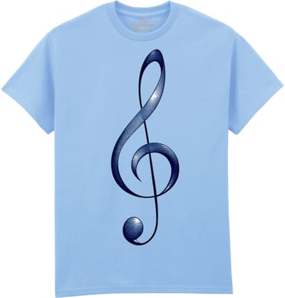 G-Sleutel Muzieksleutel G-Clef The Coloured House T-shirt XXL