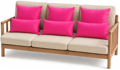 Anna Collection Bank/tuin kussens set - binnen/buiten - 6x stuks -fuchsia roze - In 2 formaten laag/hoog
