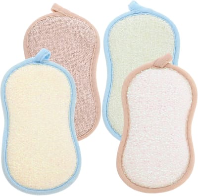 Keukenreinigingsspons Set - Afwassponsjes Wok - Vaat Reinigen - Bamboevezel Materiaal - 15.5 x 9 cm - Diverse Kleuren