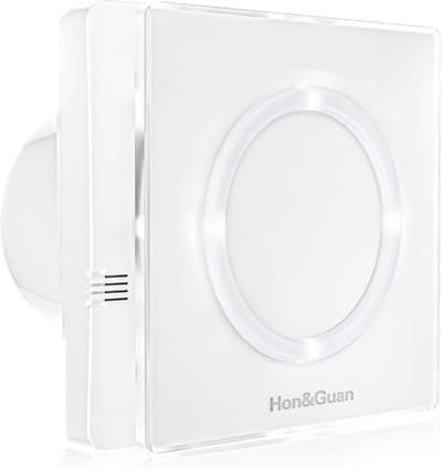 Badkamerventilator met LED Verlichting, Vochtigheidsregeling en Timer