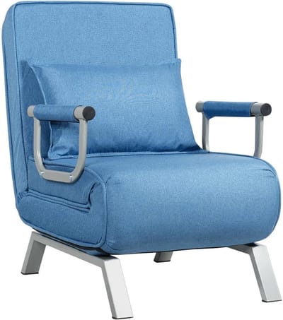 Slaapstoel - Uitklapbaar - Slaapbank - Logeerbed - Zetelbed - Slaapfauteuil - Vouwbed - 1 persoons - Zeer comfortabel - Blauw