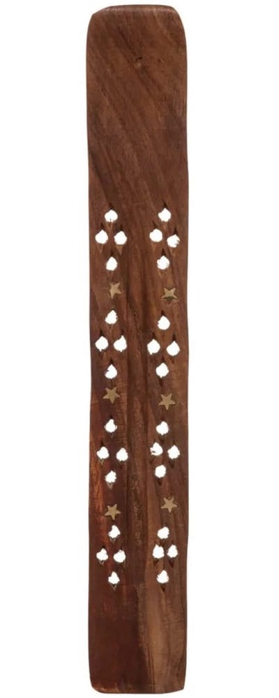 Wierookhouder plankje Chi - hout - voor wierookstokjes - 25 x 3 cm