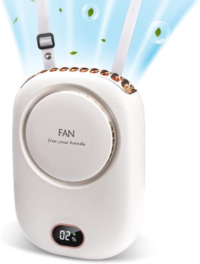 EXCITAT Handventilator - Draagbare ventilator - Handheld ventilator - Waaier Handwaaier -Hand Tafelventilator Draadloos - Portable Mini Fan - Oplaadbare ventilator - Geschikt voor kamperen en reizen thuis - Wit