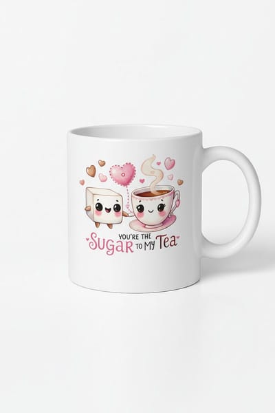 Mok 'Jij bent de Suiker bij mijn Thee' - Schattig Liefdes Design | Valentijn & Thee Cadeau