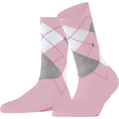 Burlington Rib Courtside eenkleurig katoen sokken dames roze - maat 36-41