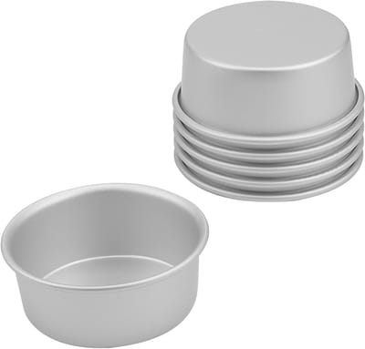 6-delige 4 Inch ronde bakvorm set, diepe laag cakevorm van aluminium voor verjaardag en bruiloftsgebak