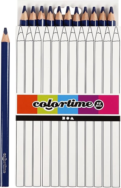 Colortime Kleurpotloden, vulling: 5 mm, donkerblauw, Jumbo, 12 stuks