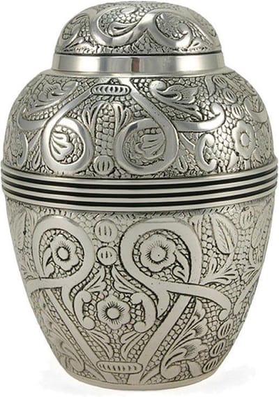 Silver Embossed - Urn Small - Asbeeld Dieren Urn Voor Uw Geliefde Dier - Kat - Hond - Paard - Konijn