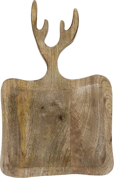 Schaal/Snijplank mango hout gewei 40cm