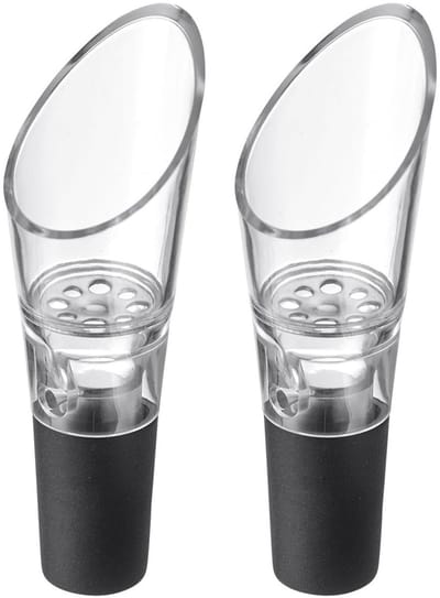 Dailygoods- Wijnschenker met Beluchting - Decanteerschenker - Compact - Set van 2 - 9,2 x 3,7 cm - Rijkere Smaakervaring - Wijnbeluchter
