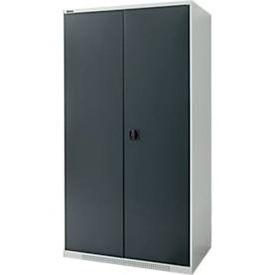 Schäfer Shop Genius dubbeldeurskast FS, staal, met ventilatieopeningen, B 1055 x D 620 x H 1950 mm, 5 OH, lichtgrijs/antracietgrijs, tot 500 kg