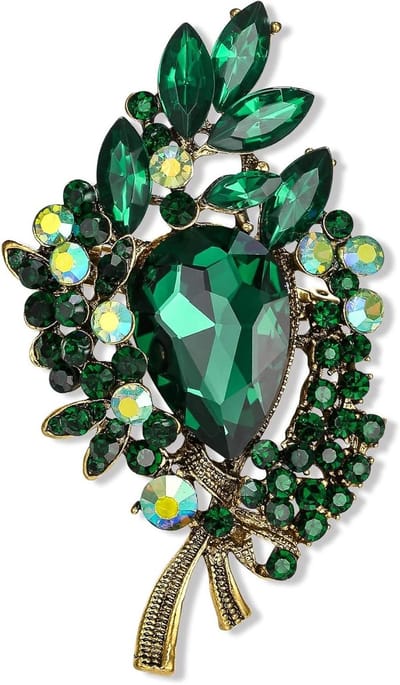Bruiloft Broche - Bruids Sieraden - Feestelijke Gelegenheid - Vintage Kristal - 10 cm - Zilverkleurig
