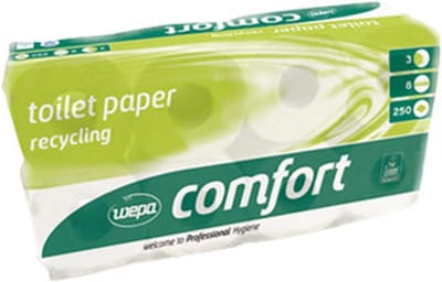 Toiletpapier Comfort - Zacht Papier - Dagelijks Gebruik - Hoogwit Kwaliteit - 8 Rollen - Wit