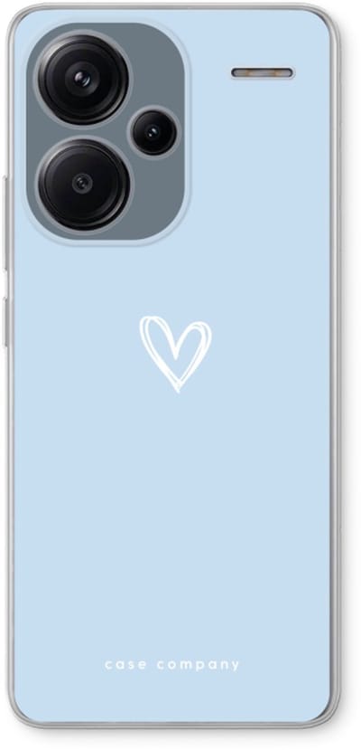 Case Company® - Hoesje geschikt voor Xiaomi Redmi Note 13 Pro plus hoesje - Klein Hart Blauw - Soft Cover Telefoonhoesje - Bescherming aan alle Kanten en Schermrand
