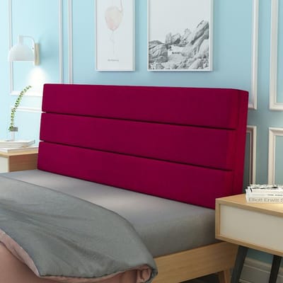 Moderne effen kleur zachte hoofdbordhoes hoge rebound spons kussen verwijderbare wasbare taille kussen kussen bed hoofdkussen 120x50x5cm rood