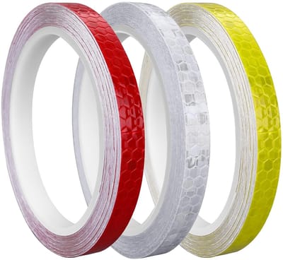 Famanu – Reflecterende tape 3 rollen 10 mm x 8 m – waterdicht – reflectorstickers voor fiets en helm