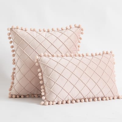 Schattige Pom-poms Kussenhoezen 30x50cm 45x45cm Luxe Gestructureerde Vierkante Kussenhoes voor Bank Slaapkamer Kussensloop Kerstcadeau 30x50cm 1pcs cover