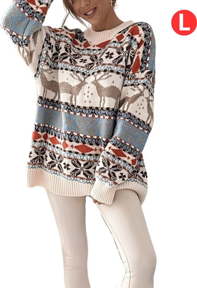 Livano Kersttrui - Dames - Foute Kersttrui - Christmas Sweater - Kerst Sweater - Christmas Jumper - Pyjama - Winter - Maat L - Oversized