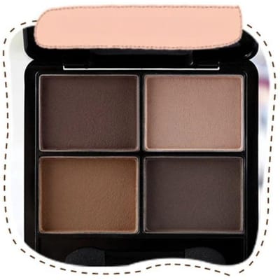Vierkleurig, volledig mat aardekleurig oogschaduwpalet, blijvend waterdicht en zweetbestendig, beginnende beginners gray