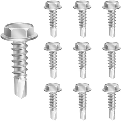 Dailygoods- Zeskantschroeven 150 stuks - Zelftappende schroeven - Roestvrij staal 410 - Boorschroeven - Trapeziumplaat - Duurzaam en stevig