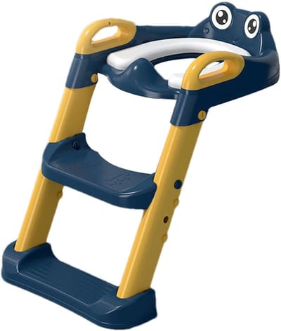 Toiletstoel Kinderen - Zindelijkheidstrainer Trapje - Zindelijkheidstraining - Opvouwbaar Antislip - 40x38 cm - Paarsblauw