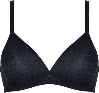 Naturana - Soft bh met pied de poule patroon - 5665 - Zwart - 95C