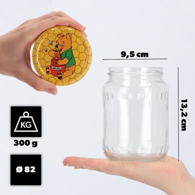 KADAX Inmaakpotten, jampotten, 720 ml, inmaakpotten met schroefdeksel, potten met schroefsluiting, conservenpotten, voorraadpotten om in te leggen (Winnie de Poeh, 8 stuks)