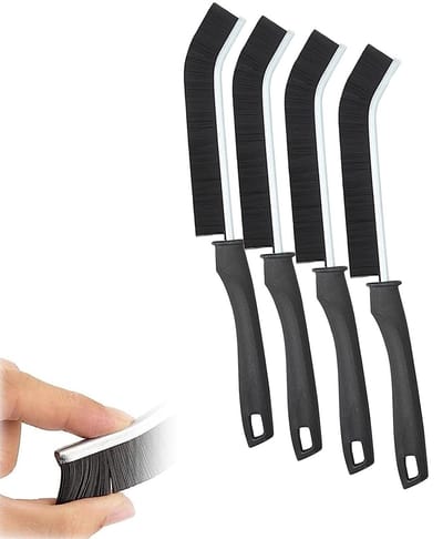 Dailygoods - Kloofreinigingsborstel, hard geborstelde crevice cleaning brush, handheld groove gap cleaning brush tools voor tegelvloeren, badkamer, keuken en huishouden (4 stuks)