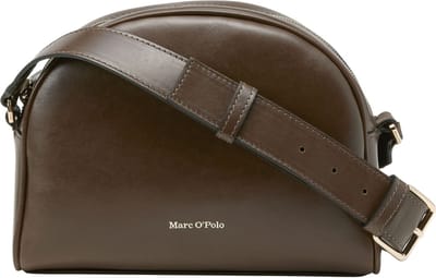 Marc O'Polo Leren Schoudertas Dini Crossbody Bag Pure Brown Donkerbruin