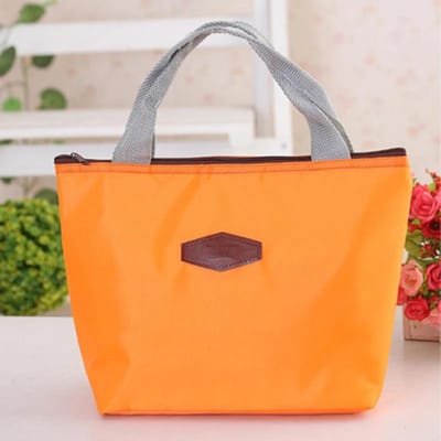 Boîte à lunch, camping, pique-nique, sac à lunch, couleur unie, portable, isotherme, réfrigéré, pour aliments froids, sac thermique, sac à main chaud orange
