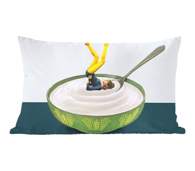 Sierkussens - Kussentjes Woonkamer - 60x40 cm - Yoghurt - Yoga - Retro