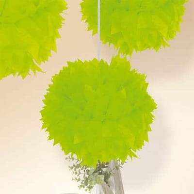 Folat - Pompom Neon Groen 30 cm per stuk