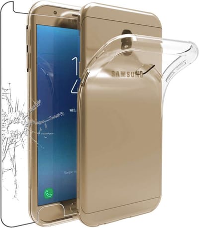 ebestStar - Hoes geschikt voor Samsung J3 2017 Galaxy SM-J330F, Back Cover, Beschermhoes anti-luchtbellen hoesje, Transparant + Gehard Glas